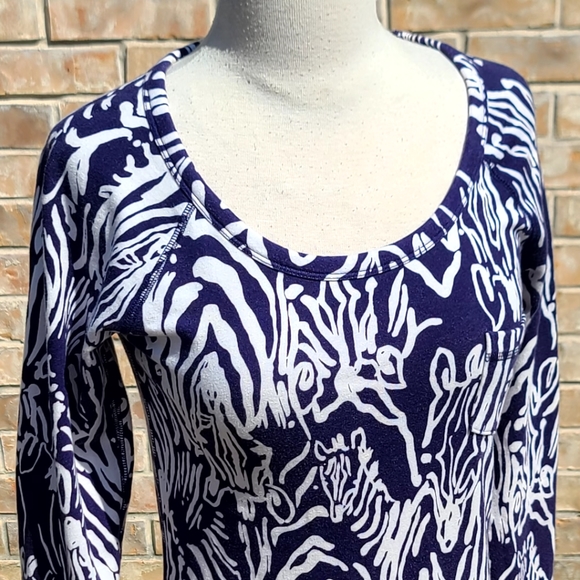 Lilly Pulitzer navy/white summer cotton dress - Picture 2 of 7